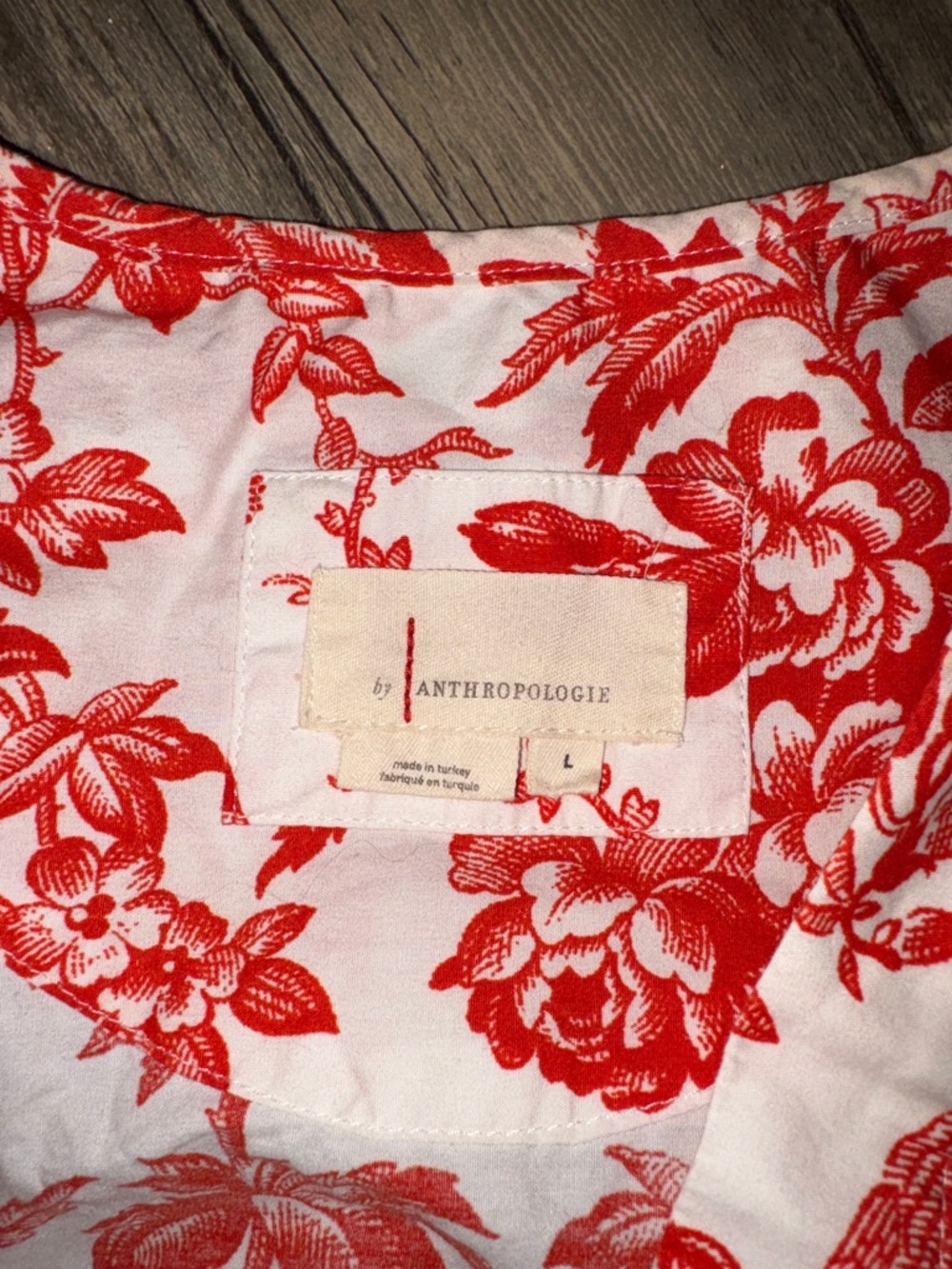 Anthropologie Somerset Maxi in Coral Toile Floral Tiered Cotton Dress Lg - Picture 5 of 6
